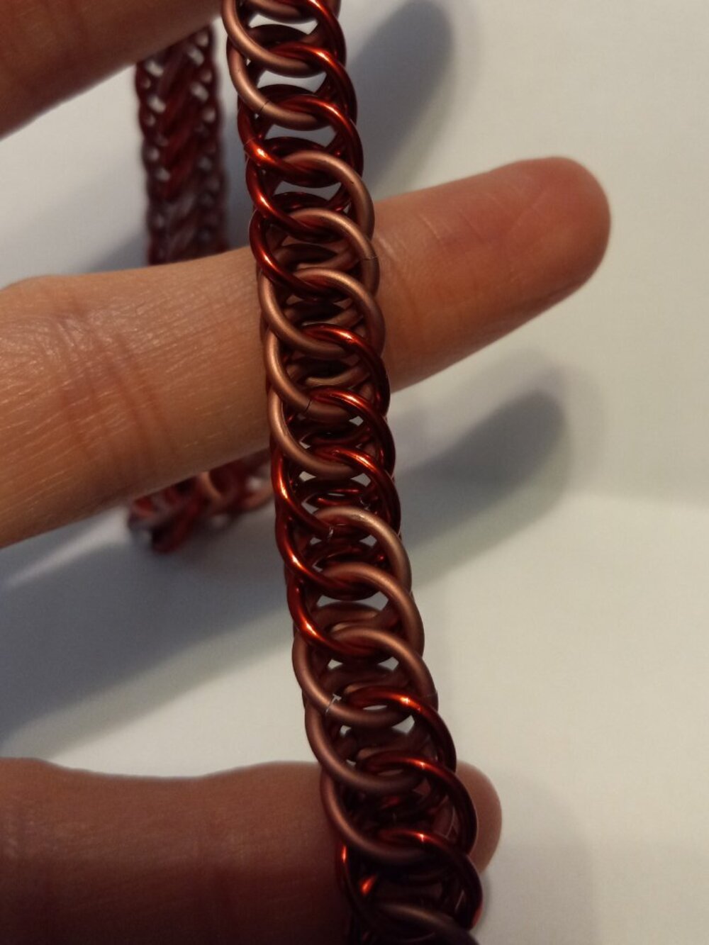 Pink & Red Chain Mail Bracelet - Picture 6 of 8
